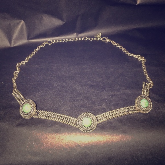 Buckle Jewelry - Buckle choker size necklace with turquoise stones